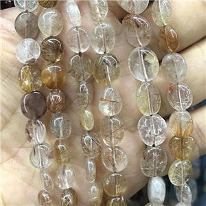 Natural Gold Rutilated Quartz Chips Beads Freeform, approx 8-10mm