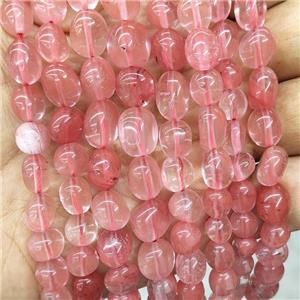 Synthetic Quartz Beads Chips Pink Freeform Polished, approx 6-9mm