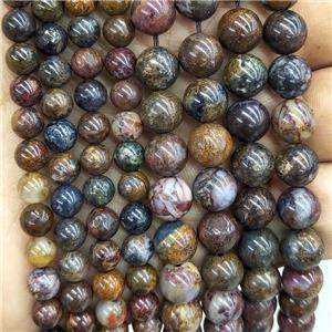 Natural Pietersite Jasper Beads Brown Smooth Round, approx 6mm dia