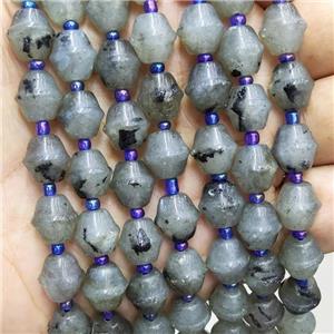 Natural Labradorite Beads Bicone, approx 10-11mm