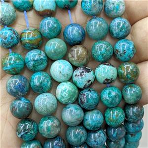 Natural Blue Azurite Beads Smooth Round, approx 12mm dia