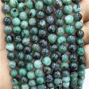 Natural Emerald Beads Green Smooth Round, approx 6mm dia