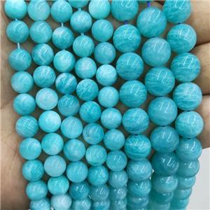 Natural Russian Amazonite Beads Green Smooth Round, approx 10mm dia