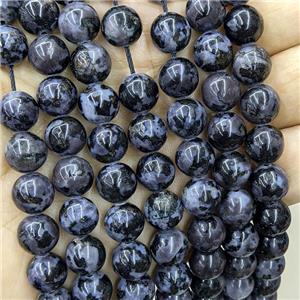 Natural Indigo Gabro Beads Black Smooth Round, approx 10mm dia