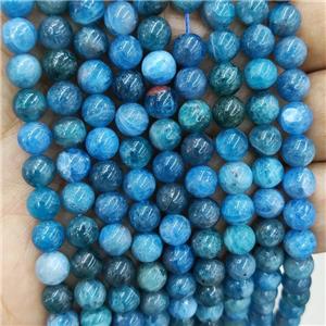 Natural Blue Apatite Beads Smooth Round, approx 4mm dia