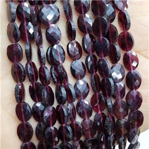 Natural Garnet Beads Darkred Faceted Oval, approx 6x8mm