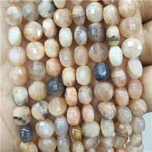 Natural Peach Sunstone Beads B-Grade Faceted Circle, approx 8mm