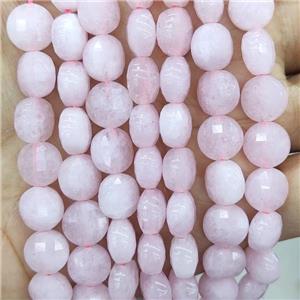 Pink Jade Beads Dye Faceted Circle, approx 8mm