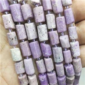 Natural Purple Lepidolite Beads Tube, approx 7-14mm