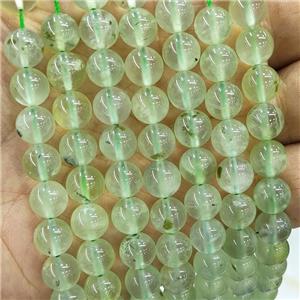 Natural Green Prehnite Beads A-Grade Smooth Round, approx 6mm dia