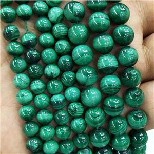 Natural Malachite Beads Green Smooth Round, approx 8mm dia