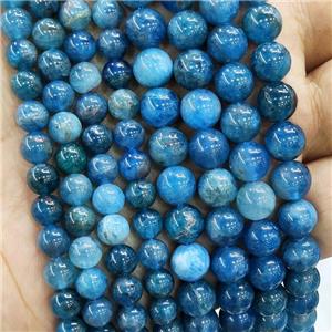 Natural Blue Apatite Beads Smooth Round, approx 8mm dia