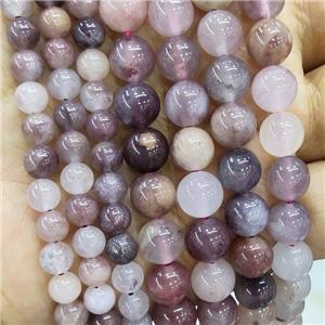 Purple Strawberry Quartz Beads B-Grade Smooth Round, approx 6mm dia