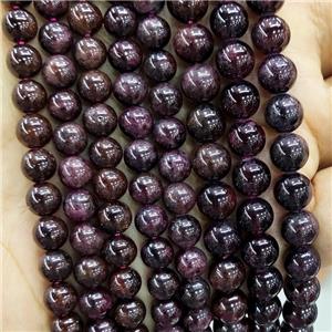 Natural Garnet Beads DarkRed Smooth Round, approx 8mm dia