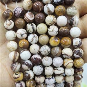 Natural Australian Zebra Jasper Beads Coffee Smooth Round, approx 6mm dia