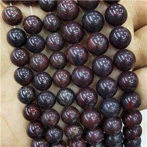 Natural Chinese Poppy Jasper Beads Smooth Round DarkRed, approx 8mm dia