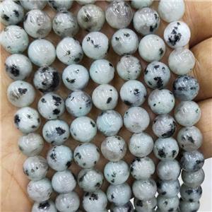 Natural Kiwi Jasper Beads Smooth Round, approx 12mm dia