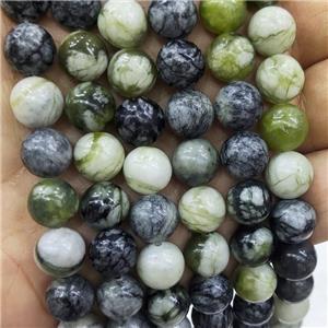 Green Vine Jasper Beads Smooth Round, approx 4mm dia