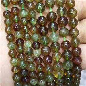 Natural Green Garnet Beads Smooth Round, approx 8mm dia