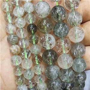 Natural Green Rutilated Quartz Beads Smooth Round, approx 6mm dia