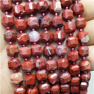 Natural Red Jasper Beads Faceted Cube, approx 8-9mm