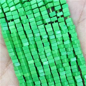 Green Oxidative Agate Square Beads, approx 1x2mm