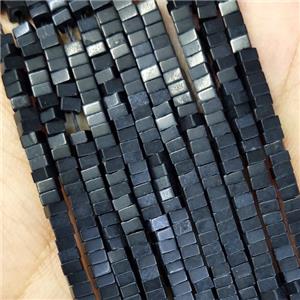 Black Oxidative Agate Square Spacer Beads, approx 1x2mm