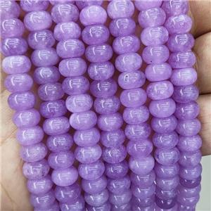 Jade Beads Lavender Dye Smooth Rondelle, approx 8mm