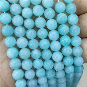 Natural Teal Amazonite Beads Smooth Round, approx 8mm dia