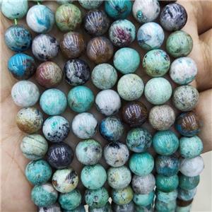 Natural Chrysocolla Beads Green Smooth Round, approx 8mm dia