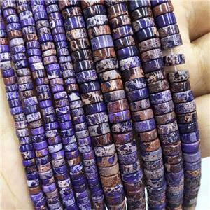 Imperial Jasper Heishi Beads Purple, approx 2x4mm