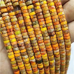 Imperial Jasper Heishi Beads Orange, approx 3x6mm