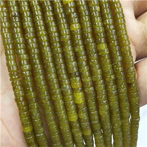 Lemon Jade Heishi Beads Green, approx 2x4mm