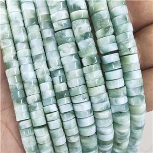 Peacock Angelite Heishi Beads Green B-Grade, approx 8mm