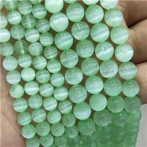 Natural Selenite Beads Green Dye Smooth Round, approx 10mm dia