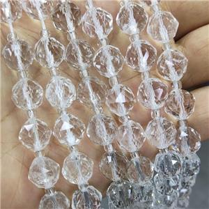 Natural Clear Quartz Beads Cut Round, approx 10-11mm