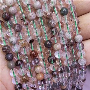 Natural Chlorite Quartz Beads Green Smooth Round, approx 6mm dia