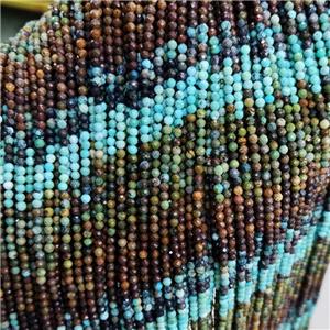 Natural Turquoise Beads Multicolor Faceted Round, approx 2.5mm