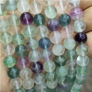 Natural Fluorite Beads Multicolor Smooth Round, approx 10mm dia