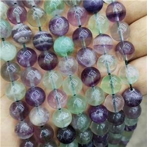 Natural Fluorite Beads Multicolor Smooth Round, approx 10mm dia