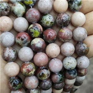 Plum Blossom Jasper Beads Pink Smooth Round, approx 10mm dia