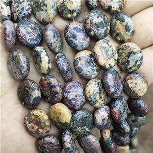 LeopardSkin Jasper Oval Beads Multicolor, approx 14-16mm