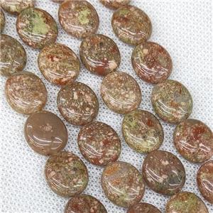 Unakite Oval Beads, approx 12-14mm