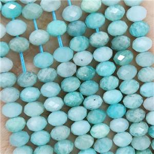 Natural Green Amazonite Beads B-Grade Faceted Rondelle, approx 4.7-5.5mm