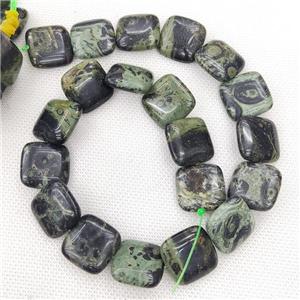 Natural Kambaba Jasper Beads Green Square, approx 20mm