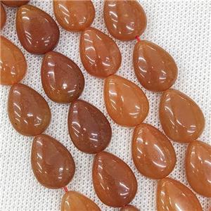 Natural Red Aventurine Beads Teardrop, approx 13-18mm, 22pcs per st