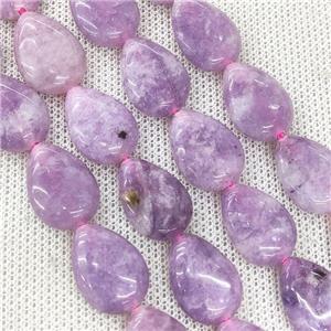 Natural Lepidolite Beads Purple Teardrop, approx 13-18mm, 22pcs per st