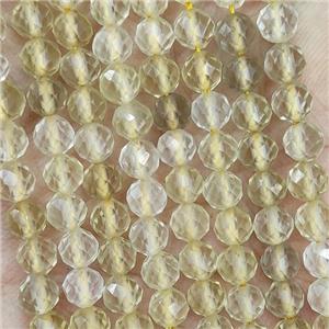 Natural Lemon Quartz Beads Faceted Round, approx 4.7-5.5mm