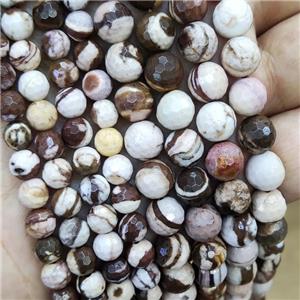 Australian Zebra Jasper Beads Coffee Faceted Round, approx 6mm dia