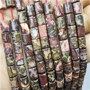 LeopardSkin Jasper Tube Beads, approx 6-8mm